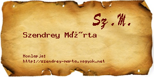 Szendrey Márta névjegykártya