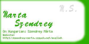 marta szendrey business card
